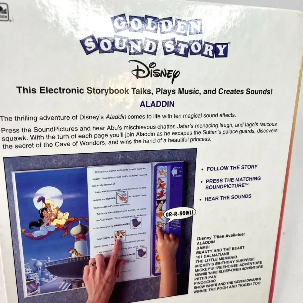 Vintage Golden Sound Story Disney Aladdin Electronic Storybook